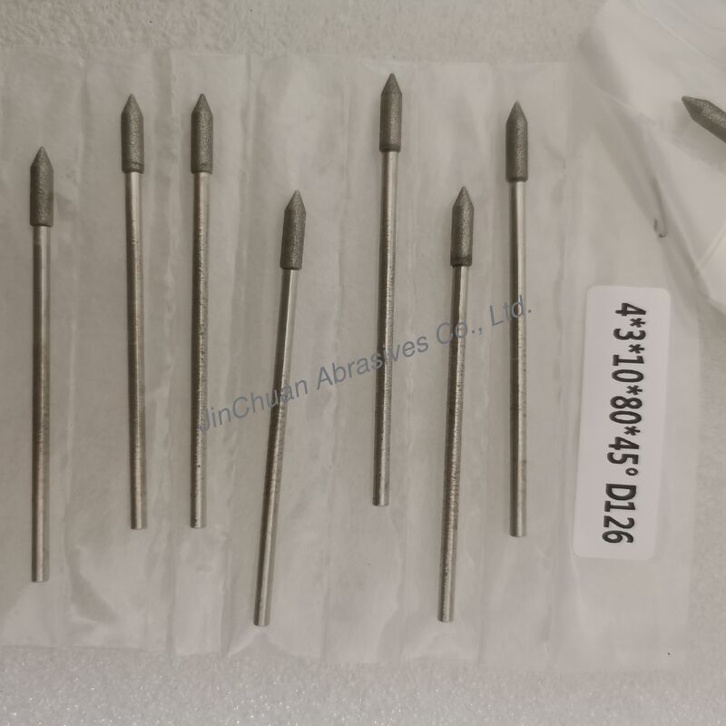 Custom-Made 4*3*10*80mm  17°-120° D126 Electroplated Grinding bits For Cemented Carbide