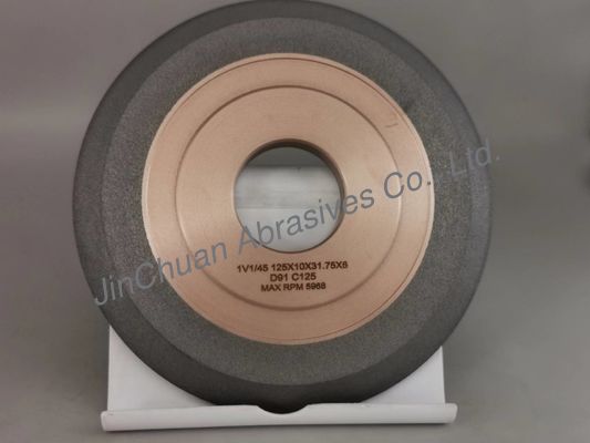 Resina híbrida de Diamond Grinding Wheels 1v1 del enlace para el CNC que muele 125*10*31.75*6 milímetro