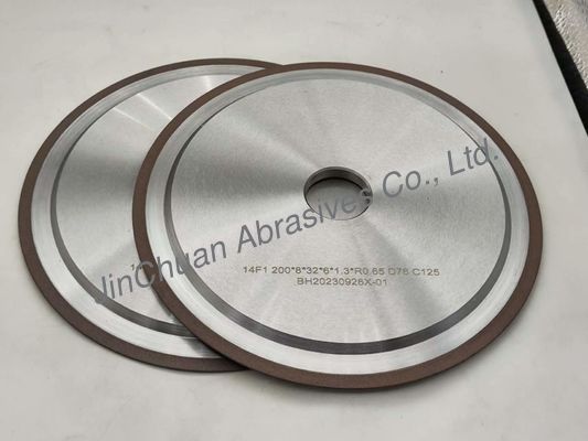 R0.65mm Rein Bond CBN Grinding Wheel para el afilado de rollos de carburo de tungsteno 200mm