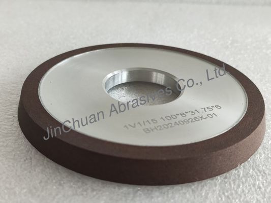 1V1/15° 100*8*31.75*6mm D91 C125 Enlace de resina de molienda en húmedo Molino de diamantes