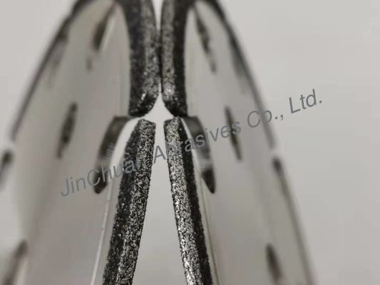 La muela abrasiva del ciclón del CBN de 145*3*22.2*2.4*7.5 Dinasaw electrochapó al CBN para afilar la rueda con las ranuras para la motosierra